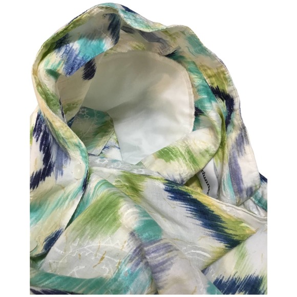 Alfred Dunner Vintage Abstract 3/4 Sleeve Button Down Shoulder Pads 18 Plus - Picture 6 of 9